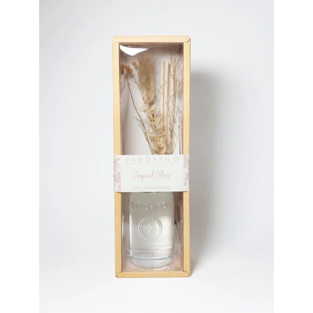Sand + Fog Tropical Citrus Reed Diffuser 3.7 oz Home Fragrance NIB